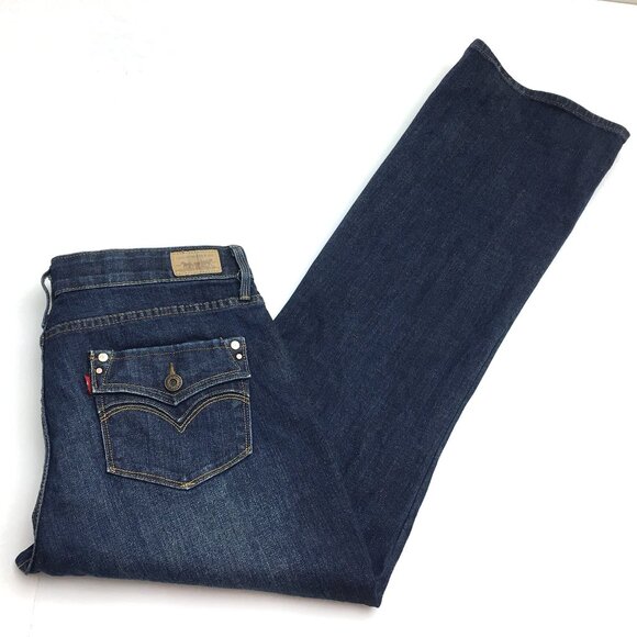Levi's 525 Perfect Waist Jeans Boot Cut Flap Back Pockets size 12 length 32" - Picture 1 of 9